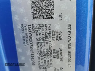 2019 Chevrolet Corvette Grand Sport 1LT with VIN 1G1YW2D73K5114299, listed as a Copart auction lot 48708685 with 56,131 mi miles and Salvage title. Bid and sale history available at DreamBid. Image 12.