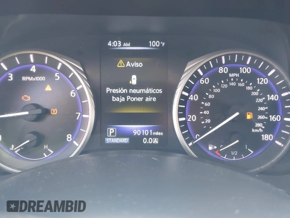 2016 Infiniti Q50 2.0t Premium with VIN JN1CV7AR9GM253439, listed as a IAAI auction lot 39334740 with 90,101 mi miles. Bid and sale history available at carsss.com. Image 7.