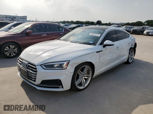 2018 Audi A5 Sportback Premium Plus with VIN WAUENCF57JA058238, listed as a Copart auction lot 56822873 with 86,782 mi miles. Bid and sale history available at carsss.com. Image 1.
