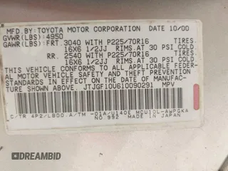 2001 Lexus RX 300 with VIN JTJGF10U610090291, listed as a IAAI auction lot 42093960 with 355,873 mi miles and . Bid and sale history available at DreamBid. Image 9.