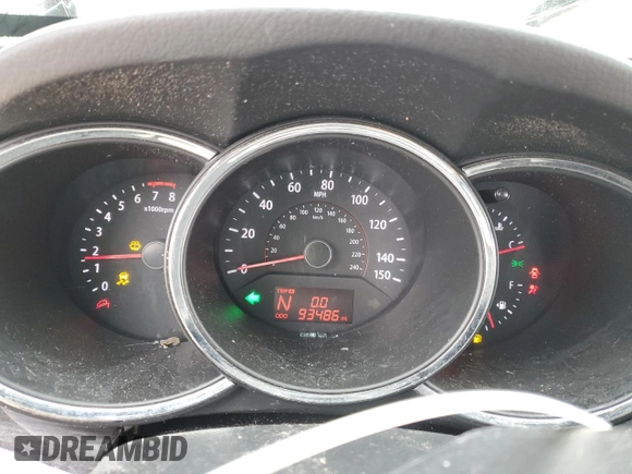 2013 Kia Sorento LX with VIN 5XYKT4A27DG422676, listed as a Copart auction lot 46057525 with 93,486 mi miles and Non Repairable. Bid and sale history available at carsss.com. Image 9.