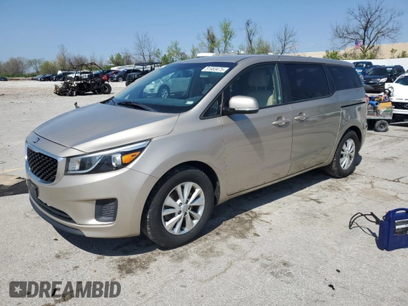 2017 Kia Sedona LX with VIN KNDMB5C17H6228387, listed as a Copart auction lot 51953475 with 131,202 mi miles and Salvage Title. Bid and sale history available at carsss.com. Image 1.
