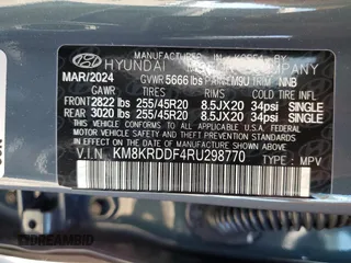 2024 Hyundai Ioniq 5 Limited with VIN KM8KRDDF4RU298770, listed as a Copart auction lot 46457705 with 286 mi miles and Salvage title. Bid and sale history available at DreamBid. Image 13.