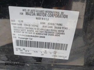 2010 Mazda 6 i Sport with VIN 1YVHZ8BH6A5M12688, listed as a IAAI auction lot 41703464 with 197,006 mi miles. Bid and sale history available at carsss.com. Image 9.