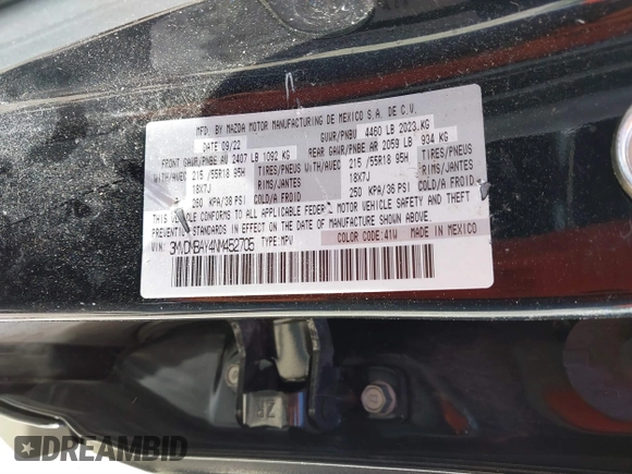 2022 Mazda CX-30 2.5 Turbo with VIN 3MVDMBAY4NM452705, listed as a IAAI auction lot 40101452 with 18,873 mi miles and . Bid and sale history available at DreamBid. Image 9.