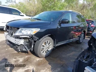 2016 Nissan Pathfinder SV with VIN 5N1AR2MNXGC663656, listed as a IAAI auction lot 42000343 with 122,577 mi miles. Bid and sale history available at carsss.com. Image 2.