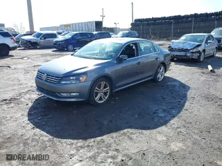 2013 Volkswagen Passat SEL Premium with VIN 1VWCM7A32DC063184, listed as a IAAI auction lot 41505096 with 121,482 mi miles. Bid and sale history available at carsss.com. Image 2.