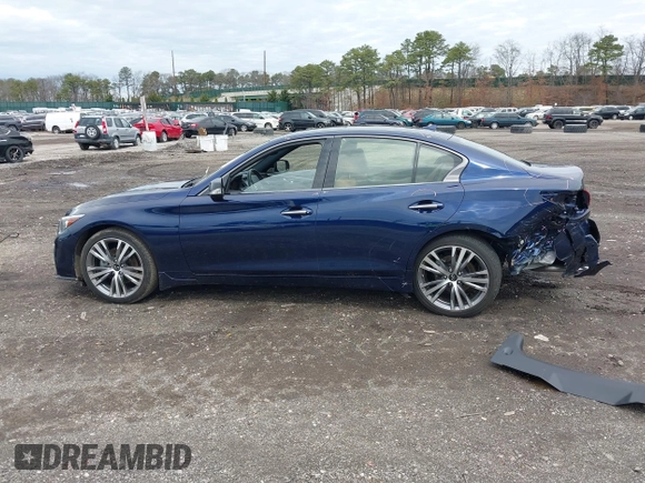 2023 Infiniti Q50 SENSORY with VIN JN1EV7CR6PM541439, listed as a IAAI auction lot 41967227 with 15,514 mi miles. Bid and sale history available at carsss.com. Image 14.