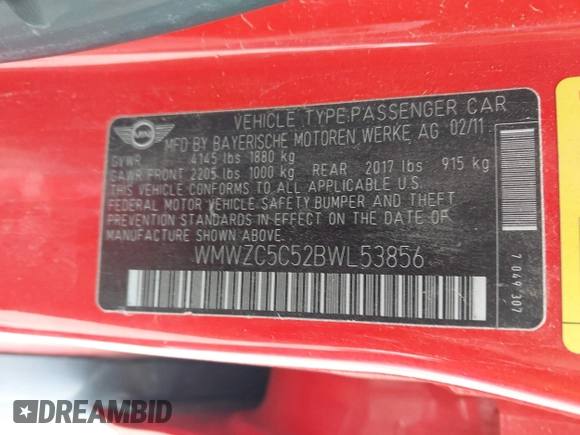 2011 MINI Countryman S z VIN WMWZC5C52BWL53856, wystawiony jako IAAI lot #42368316 z przebiegiem 107 318 mil mil oraz . Historia ofert i sprzedaży dostępna na DreamBid. Obrazek 9.