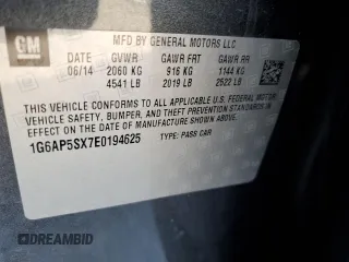 2014 Cadillac CTS Sedan RWD with VIN 1G6AP5SX7E0194625, listed as a Copart auction lot 88546775 with 127,934 mi miles and Salvage Title. Bid and sale history available at carsss.com. Image 12.