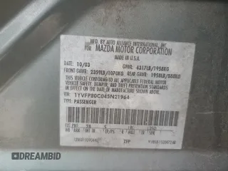 2004 Mazda 6 i with VIN 1YVFP80C045N21964, listed as a Copart auction lot 85071874 with 229,049 mi miles and Salvage Title. Bid and sale history available at DreamBid. Image 13.