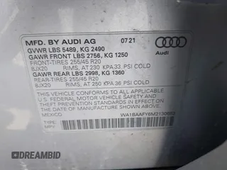 2021 Audi Q5 Premium Plus z VIN WA1BAAFY6M2130653, wystawiony jako IAAI lot #42138199 z przebiegiem 42 127 mil mil oraz . Historia ofert i sprzedaży dostępna na DreamBid. Obrazek 9.