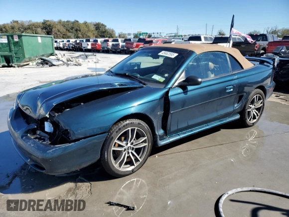 1996 Ford Mustang GT with VIN 1FALP45XXTF235504, listed as a Copart auction lot 45662595 with 57,849 mi miles and Salvage title. Bid and sale history available at DreamBid. Image 1.