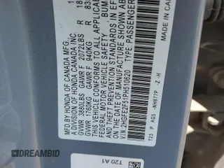 2023 Honda Civic Sport with VIN 2HGFE2F51PH510620, listed as a Copart auction lot 62756535 with 59,625 mi miles and Salvage title. Bid and sale history available at DreamBid. Image 12.