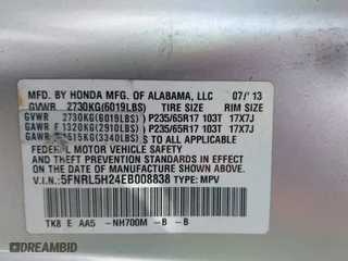 2014 Honda Odyssey LX with VIN 5FNRL5H24EB008838, listed as a IAAI auction lot 41987432 with 276,432 mi miles. Bid and sale history available at carsss.com. Image 9.