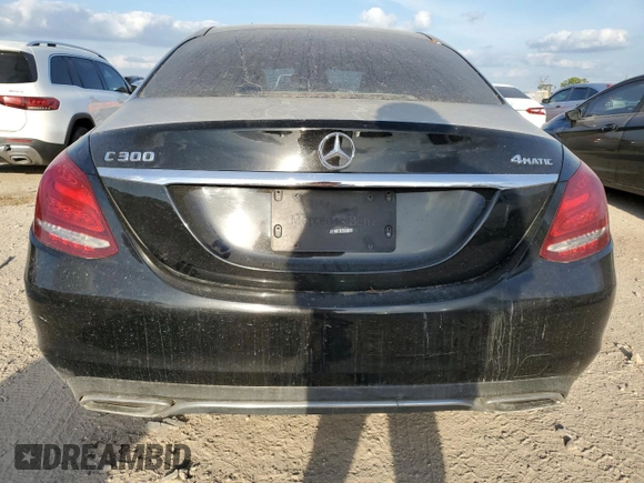 2017 Mercedes-Benz C 300 with VIN WDDWF4KB5HR232055, listed as a Copart auction lot 52674055 with 124,598 mi miles and Salvage Title. Bid and sale history available at DreamBid. Image 6.
