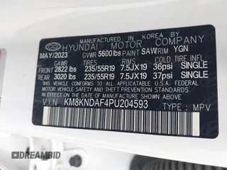 2023 Hyundai Ioniq 5 SEL с VIN KM8KNDAF4PU204593, выставлен на аукционе IAAI как лот 42277566 с пробегом 18 320 миль миль и . История ставок и продаж доступна на DreamBid. Изображение 9.