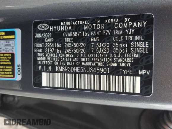 2022 Hyundai Palisade SEL с VIN KM8R3DHE5NU345901, выставлен на аукционе Copart как лот 57880905 с пробегом 31 604 миль миль и Списание • Salvage title. История ставок и продаж доступна на DreamBid. Изображение 14.
