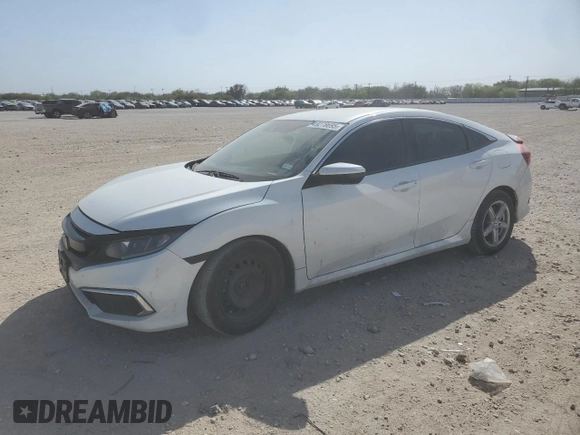2019 Honda Civic LX with VIN 19XFC2F66KE032115, listed as a Copart auction lot 49278695 with 75,445 mi miles and Salvage Title. Bid and sale history available at DreamBid. Image 1.