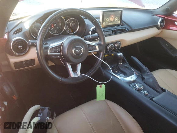 2017 Mazda MX-5 Miata Grand Touring with VIN JM1NDAD75H0123957, listed as a Copart auction lot 88411355 with 34,310 mi miles and Salvage title. Bid and sale history available at DreamBid. Image 8.