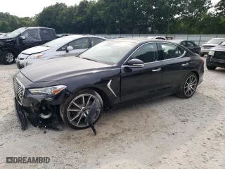 2020 Genesis G70 2.0T with VIN KMTG44LA8LU053493, listed as a Copart auction lot 63290514 with 51,108 mi miles and Salvage Title. Bid and sale history available at carsss.com. Image 1.