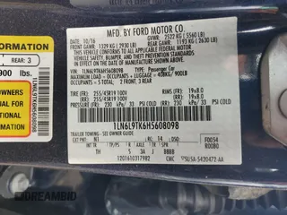 2017 Lincoln Continental Select with VIN 1LN6L9TK6H5608098, listed as a Copart auction lot 78619534 with 66,172 mi miles and Salvage Title. Bid and sale history available at carsss.com. Image 12.
