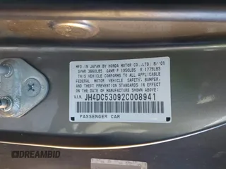 2002 Acura RSX Type S z VIN JH4DC53092C008941, wystawiony jako IAAI lot #42661519 z przebiegiem 243 396 mil mil oraz . Historia ofert i sprzedaży dostępna na DreamBid. Obrazek 9.