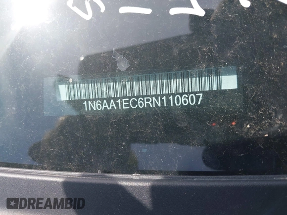 2024 Nissan Titan SV with VIN 1N6AA1EC6RN110607, listed as a IAAI auction lot 42167410 with 25,726 mi miles and . Bid and sale history available at DreamBid. Image 9.