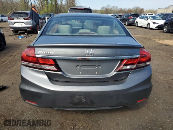 2013 Honda Civic LX with VIN 19XFB2F57DE212202, listed as a Copart auction lot 54188345 with 121,369 mi miles and Salvage Title. Bid and sale history available at DreamBid. Image 6.
