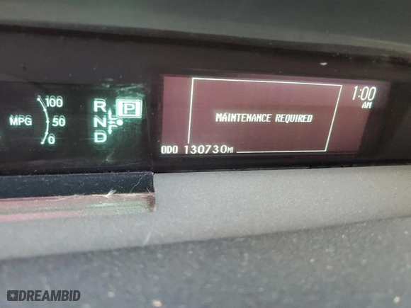 2012 Toyota Prius One with VIN JTDKN3DU1C1595934, listed as a Copart auction lot 46350635 with 130,730 mi miles and Salvage Title. Bid and sale history available at carsss.com. Image 9.