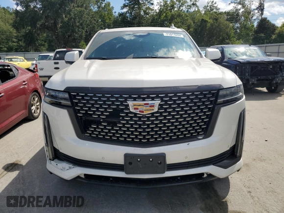 2021 Cadillac Escalade z VIN 1GYS3KKL5MR228333, wystawiony jako Copart lot #71914694 z przebiegiem Nie podano mil oraz Szkoda całkowita • Salvage title. Historia ofert i sprzedaży dostępna na DreamBid. Obrazek 5.