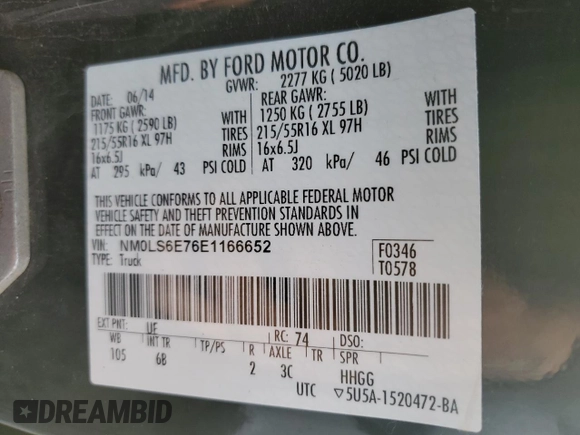 2014 Ford Transit Connect XL z VIN NM0LS6E76E1166652, wystawiony jako Copart lot #88464045 z przebiegiem 82 966 mil mil oraz Szkoda całkowita • Salvage title. Historia ofert i sprzedaży dostępna na DreamBid. Obrazek 13.