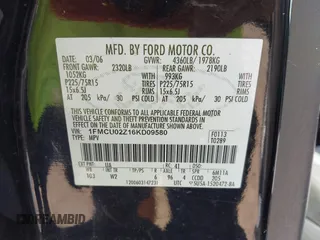 2006 Ford Escape XLS with VIN 1FMCU02Z16KD09580, listed as a IAAI auction lot 42663224 with 225,332 mi miles and . Bid and sale history available at DreamBid. Image 9.