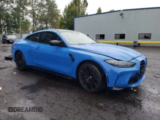 2022 BMW M4 Competition xDrive with VIN WBS43AZ02NCJ07132, listed as a Copart auction lot 72815864 with 7,167 mi miles and Salvage Title. Bid and sale history available at carsss.com. Image 4.