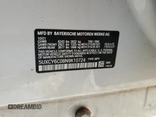 2022 BMW X6 xDrive40i with VIN 5UXCY6C08N9K10724, listed as a Copart auction lot 88091075 with 30,825 mi miles and Salvage Title. Bid and sale history available at carsss.com. Image 13.