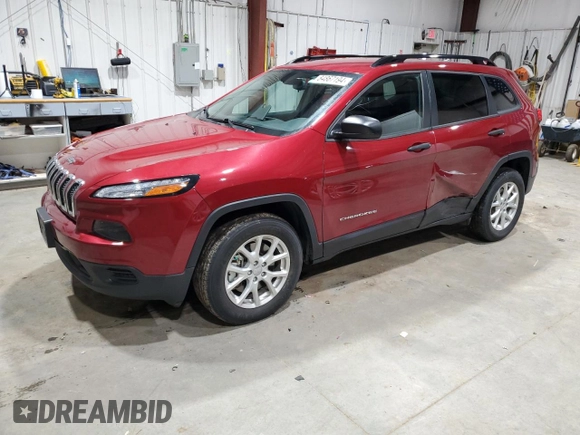 2017 Jeep Cherokee Sport with VIN 1C4PJMAB0HW504625, listed as a Copart auction lot 84867194 with 46,966 mi miles and Salvage Title. Bid and sale history available at carsss.com. Image 1.