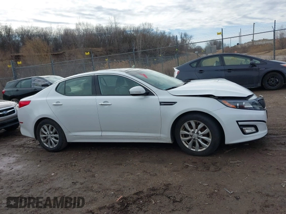 2015 Kia Optima EX with VIN 5XXGN4A73FG438313, listed as a IAAI auction lot 41699954 with 76,584 mi miles. Bid and sale history available at carsss.com. Image 12.
