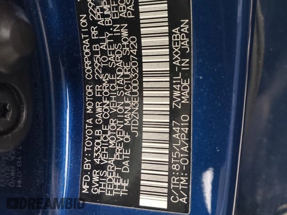 2013 Toyota Prius Two with VIN JTDZN3EU0D3207420, listed as a Copart auction lot 46906345 with 173,852 mi miles and Salvage Title. Bid and sale history available at DreamBid. Image 13.