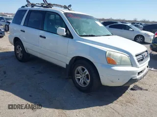 2005 Honda Pilot EX-L z VIN 2HKYF18775H571312, wystawiony jako IAAI lot #41830609 z przebiegiem 297 923 mil mil oraz . Historia ofert i sprzedaży dostępna na DreamBid. Obrazek 1.