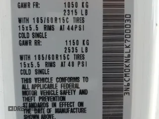 2020 Nissan NV200 SV with VIN 3N6CM0KN6LK700030, listed as a Copart auction lot 48022575 with 90,037 mi miles and Salvage title. Bid and sale history available at DreamBid. Image 15.