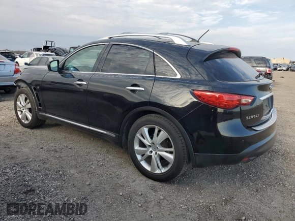 2015 Infiniti QX70 z VIN JN8CS1MUXFM381307, wystawiony jako Copart lot #47267545 z przebiegiem 171 240 mil mil oraz Szkoda całkowita • Salvage title. Historia ofert i sprzedaży dostępna na DreamBid. Obrazek 2.