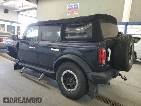 2021 Ford Bronco with VIN 1FMEE5DP8MLA86069, listed as a Copart auction lot 53457875 with 46,575 mi miles and Salvage title. Bid and sale history available at DreamBid. Image 2.