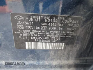 2014 Hyundai Elantra with VIN KMHD35LH0EU178123, listed as a IAAI auction lot 42179996 with 138,391 mi miles and . Bid and sale history available at DreamBid. Image 9.