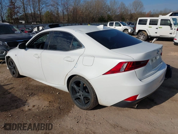 2014 Lexus IS with VIN JTHBE1D20E5011780, listed as a IAAI auction lot 41836907 with 137,913 mi miles. Bid and sale history available at carsss.com. Image 3.