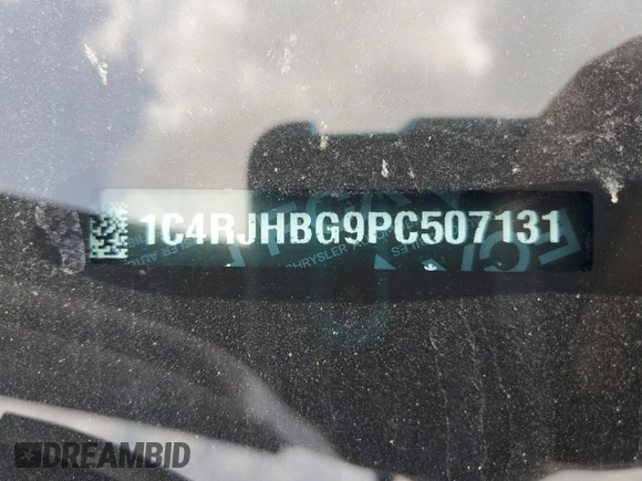 2023 Jeep Grand Cherokee Limited with VIN 1C4RJHBG9PC507131, listed as a Copart auction lot 53729465 with 58,416 mi miles and Salvage title. Bid and sale history available at DreamBid. Image 14.