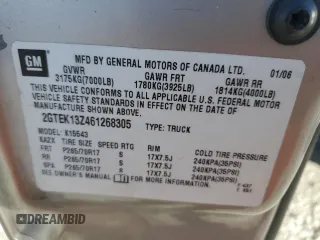2006 GMC Sierra 1500 SLE1 z VIN 2GTEK13Z461268305, wystawiony jako Copart lot #48419845 z przebiegiem 117 180 mil mil oraz Szkoda całkowita • Salvage title. Historia ofert i sprzedaży dostępna na DreamBid. Obrazek 14.