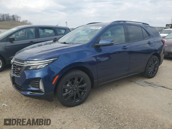 2022 Chevrolet Equinox RS with VIN 3GNAXWEVXNS119642, listed as a Copart auction lot 54705345 with 33,441 mi miles and Salvage title. Bid and sale history available at DreamBid. Image 1.