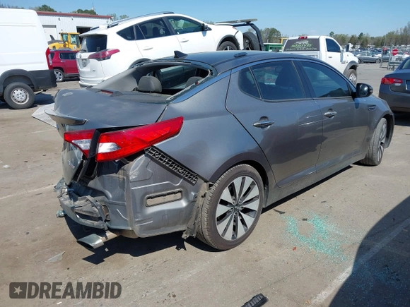 2012 Kia Optima SX with VIN 5XXGR4A60CG004647, listed as a IAAI auction lot 41893616 with 176,713 mi miles and . Bid and sale history available at carsss.com. Image 4.