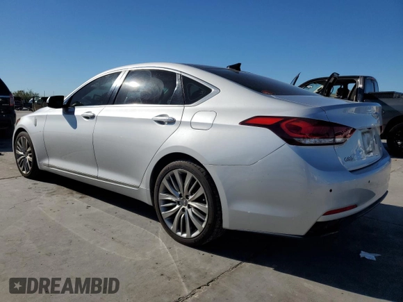 2017 Genesis G80 Ultimate with VIN KMHGN4JFXHU173390, listed as a Copart auction lot 80907504 with 112,660 mi miles and Salvage Title. Bid and sale history available at DreamBid. Image 2.