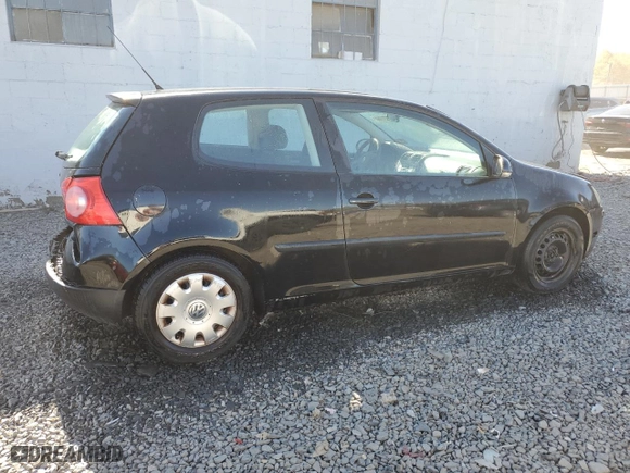 2007 Volkswagen Rabbit with VIN WVWBS71K77W022791, listed as a Copart auction lot 75421144 with 188,902 mi miles and Salvage Title. Bid and sale history available at carsss.com. Image 3.